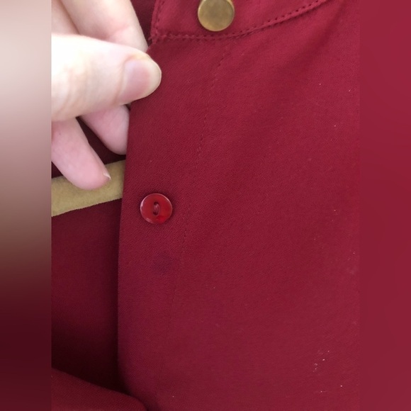 Long Tall Sally Semi-sheer Burgundy Blouse - Picture 4 of 4